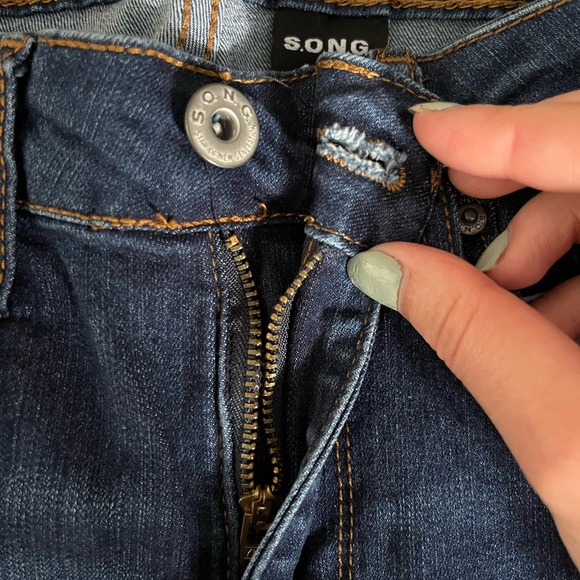 High Rise Denim Stretch Jeans | S.O.N.G Curvy Full Length Jeans Pants - Picture 4 of 7